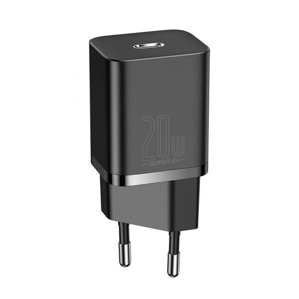 Зарядний Пристрій Baseus Super Silicone PD Charger 20W (1Type-C) (CCSUP-B01) Black 190749 фото