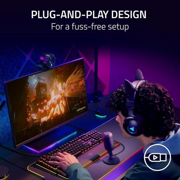 Мікрофон геймінговий Razer Seiren V3 Mini, Omni, USB-A, 1.2м, чорний (RZ19-05050100-R3M1) 376112 фото