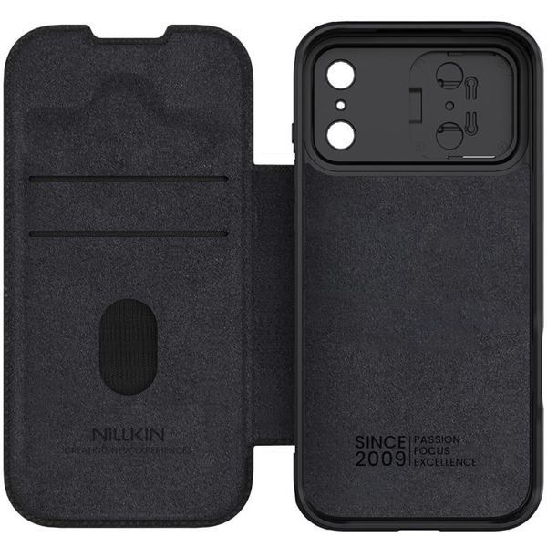 Шкіряний чохол-книжка Nillkin Qin Pro Camshield для Apple iPhone 17 Pro (6.3") Black 401087 фото