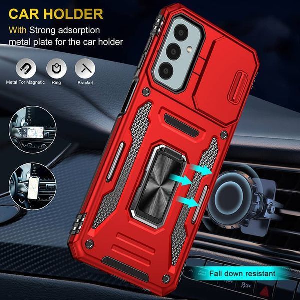 Ударостійкий чохол Camshield Army Ring для Samsung Galaxy A15 4G/5G Червоний / Red 286396 фото