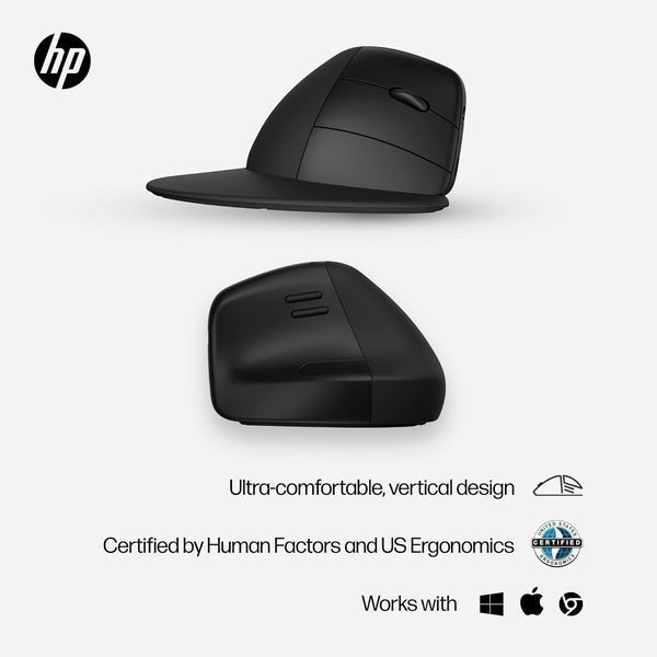 Миша HP 920 Ergonomic Vertical, WL/BT, чорний (6H1A4AA) 364597 фото