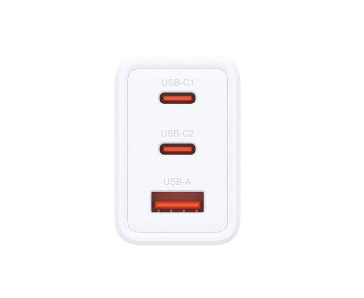 Зарядний пристрій мережевий D-Link DCP-651 65Вт GaN 2хUSB-С, 1xUSB-A, білий 395553 фото