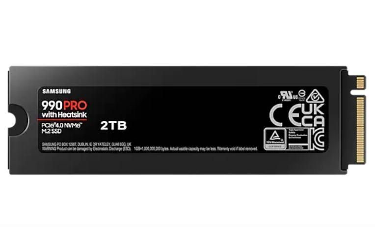 Твердотільний запам&rsquo;ятовувальний пристрій накопичувач (SSD) G4 M.2 NVME 2TB W/HS 990 PRO MZ-V9P2T0CW SAMSUNG 292446 фото