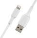 Кабель USB-A > Lightning заряджання/синхронізації Belkin 1м, 12Вт, PVC, білий (CAA001BT1MWH) 369454 фото 3