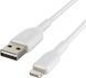 Кабель USB-A > Lightning заряджання/синхронізації Belkin 1м, 12Вт, PVC, білий (CAA001BT1MWH) 369454 фото 2