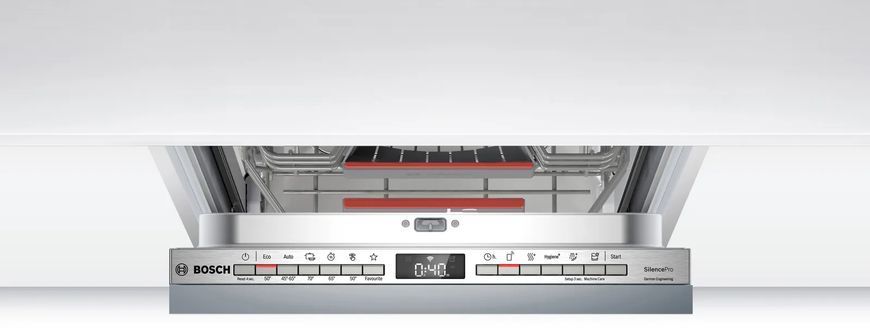 Посудомийна машина Bosch вбудована, 10компл., A+, 45см, дисплей, 3й кошик, білий 390000 фото