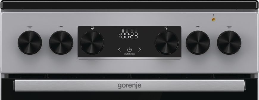Плита Gorenje електрична склокерамічна, 70л, 50x60см, дисплей, програматор, сірий (GEC5C41SG) 374404 фото
