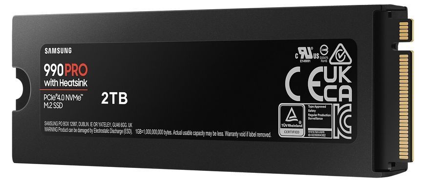 Твердотільний запам&rsquo;ятовувальний пристрій накопичувач (SSD) G4 M.2 NVME 2TB W/HS 990 PRO MZ-V9P2T0CW SAMSUNG 292446 фото
