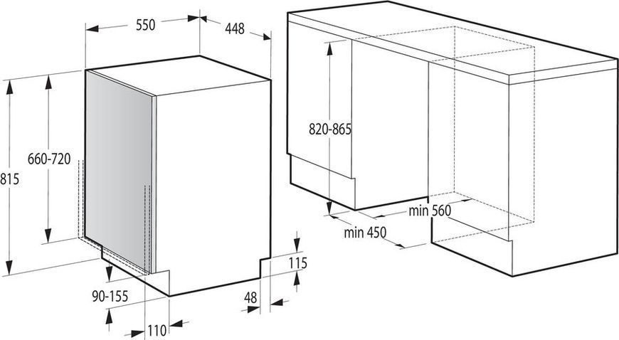 Посудомийна машина Gorenje вбудовувана, 9компл., A++, 45см, білий (GV520E15) 375302 фото