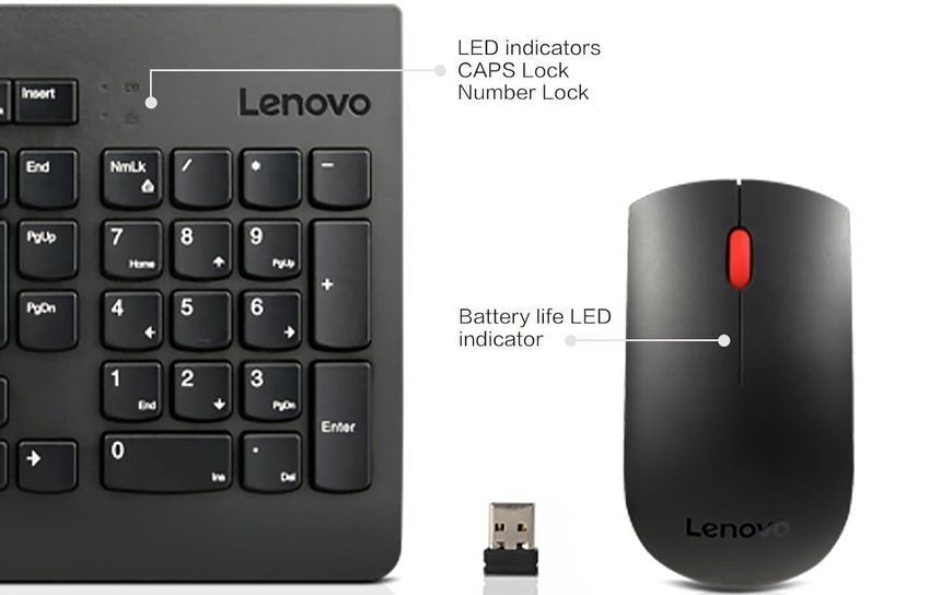 Комплект клавіатура та миша Lenovo Essential Wireless Keyboard and Mouse Combo Gen2 Ukraine (4X31N50709) 365171 фото