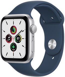 Смарт-годинник Apple Watch SE GPS 44mm Silver Aluminum Case Abyss Blue S. Band MKQ43 239362 фото