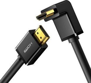Кабель UGREEN HD103 HDMI Cable Right Angle 90 Degree 2m (10173) Black 314309 фото
