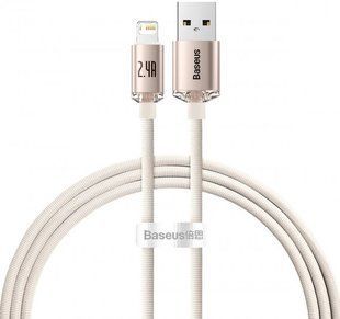 Кабель Baseus Crystal Shine Series Fast Charging Data USB кабель USB To IP 2.4A 2m (CAJY001204) Pink 260565 фото