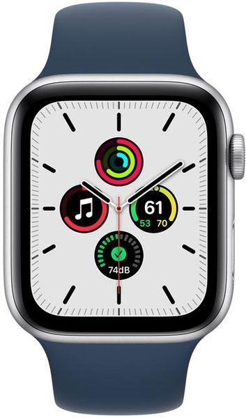 Смарт-годинник Apple Watch SE GPS 44mm Silver Aluminum Case Abyss Blue S. Band MKQ43 239362 фото