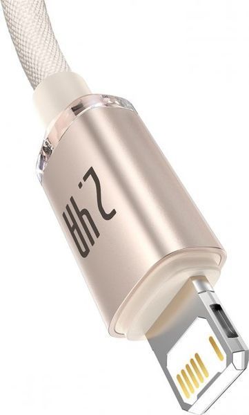 Кабель Baseus Crystal Shine Series Fast Charging Data USB кабель USB To IP 2.4A 2m (CAJY001204) Pink 260565 фото