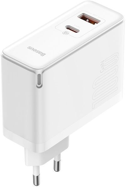 Зарядний Пристрій Baseus GaN5 Pro 100W Type-C + USB + Кабель Type-C - Type-C (CCGP090202) white 268697 фото