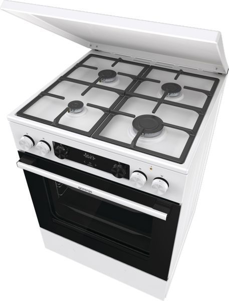 Плита Gorenje комбінована, 71л, 60x60см, дисплей, IconLed, чавун, білий (GK6C5WF) 374406 фото