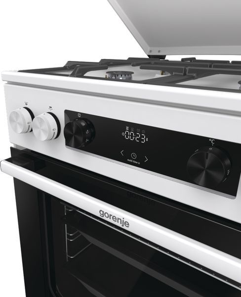 Плита Gorenje комбінована, 71л, 60x60см, дисплей, IconLed, чавун, білий (GK6C5WF) 374406 фото