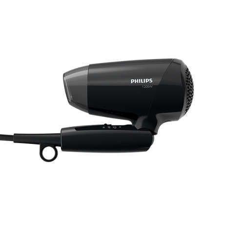 Фен Philips EssentialCare дорожній, 1200Вт, 3 режими, хол. обдув, чорний (BHC010/10) 363052 фото