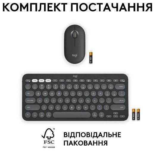 IT/наб LOGITECH Pebble 2 Combo for Mac - TONAL GRAPHITE - US INT'L - BT - MAC 306999 фото