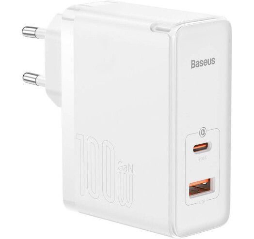 Зарядний Пристрій Baseus GaN5 Pro 100W Type-C + USB + Кабель Type-C - Type-C (CCGP090202) white 268697 фото