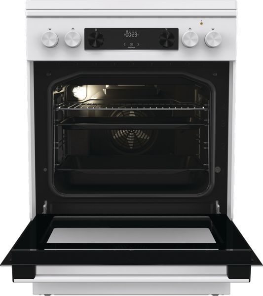 Плита Gorenje комбінована, 71л, 60x60см, дисплей, IconLed, чавун, білий (GK6C5WF) 374406 фото