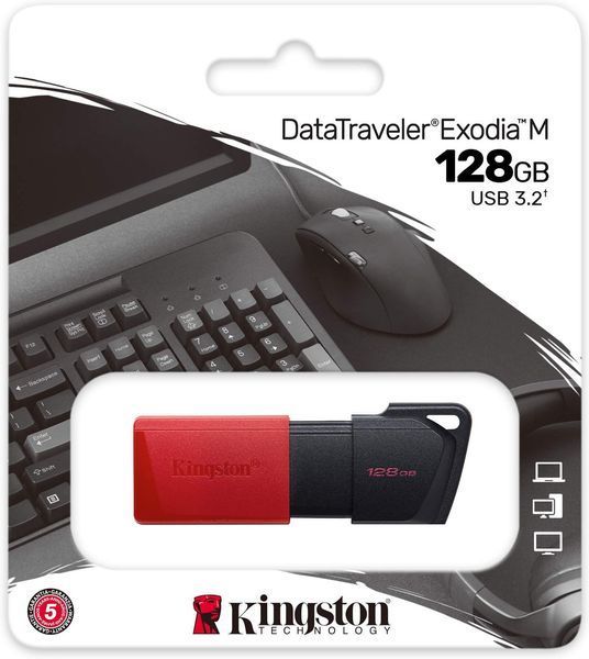 Флеш-пам'ять USB Kingston DT Exodia M 128GB Black + Red USB 3.2 (DTXM/128GB) 318597 фото