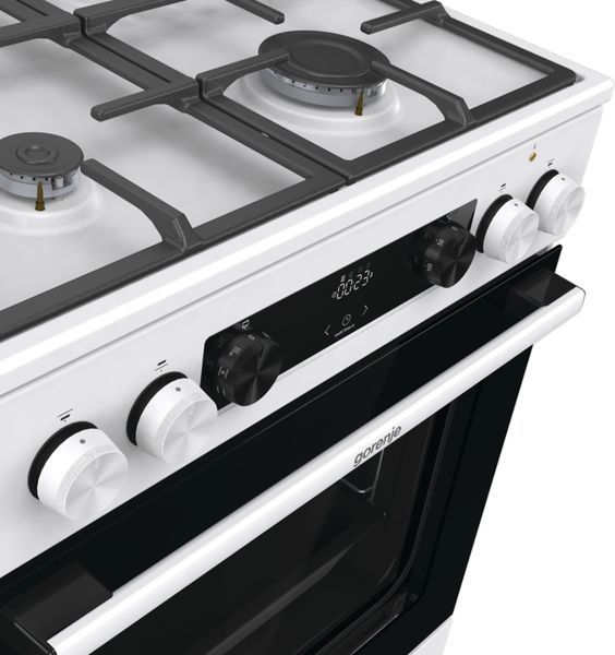 Плита Gorenje комбінована, 71л, 60x60см, дисплей, IconLed, чавун, білий (GK6C5WF) 374406 фото