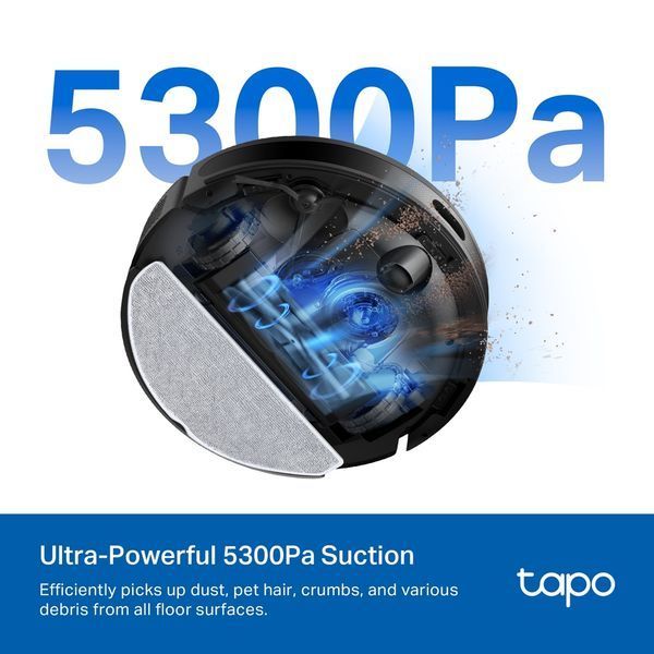 Робот-пилосос TP-LINK TAPO RV 20 MAX LIDAR з підтримкою вологого прибирання (TAPO-RV20-MAX) 375524 фото