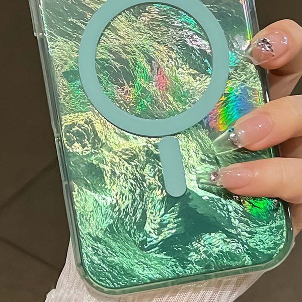 Чохол TPU Shiny Mountain (MagFit) для Apple iPhone 16e (6.1") Green 357059 фото