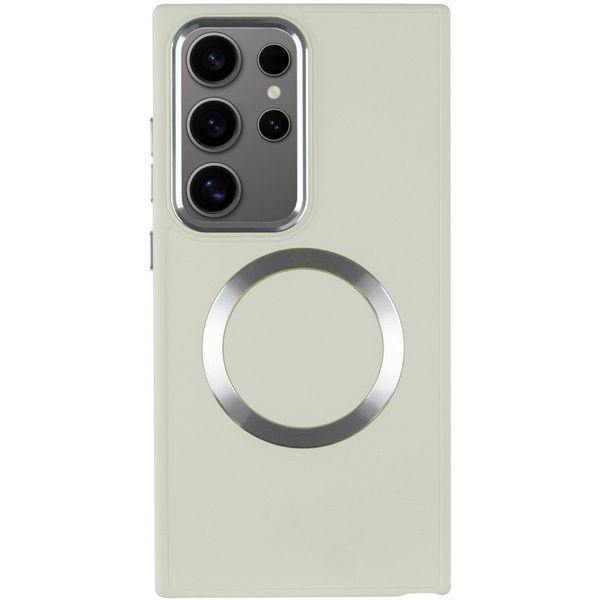 TPU чохол Bonbon Metal Style with MagSafe для Samsung Galaxy S24 Ultra Білий / White 283969 фото
