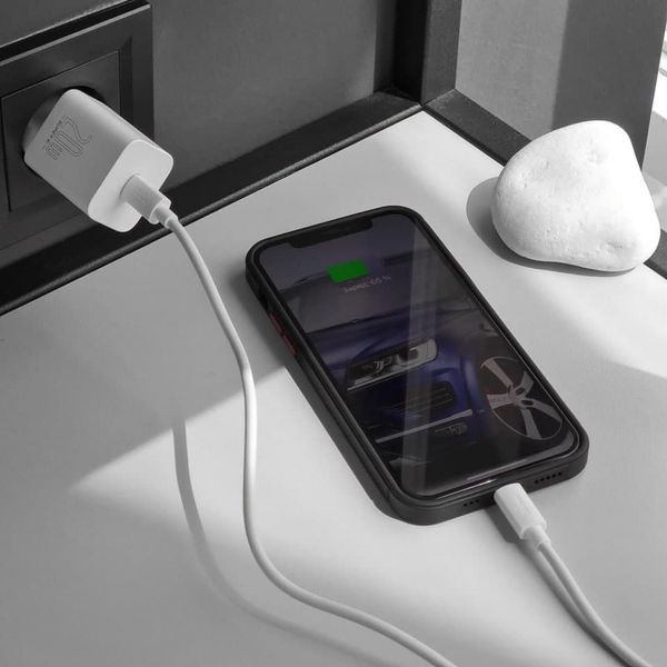 Зарядний Пристрій Baseus Super Silicone PD Charger 20W (1Type-C) (CCSUP-B02) White 190751 фото