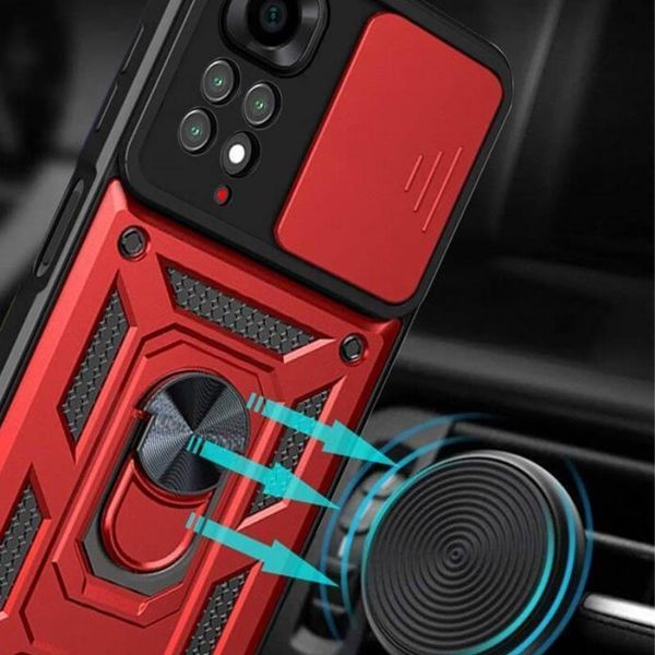 Чохол Ummi Camshield Serge Ring для Xiaomi Redmi Note 11 (Global) / Note 11S Червоний 390770 фото