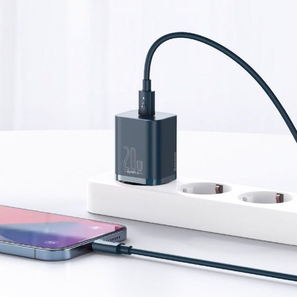 Зарядний Пристрій Baseus Super Si PD Charger 20W (1Type-C) (CCSUP-B03) Blue 214768 фото