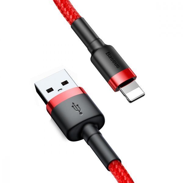 Кабель Baseus Cafule Lightning 2.4A (0.5m) (CALKLF-A19) red/black 331829 фото