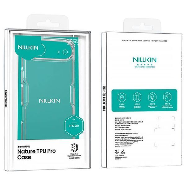 TPU чохол Nillkin Nature Pro Series для Apple iPhone 17 Air (6.5") Чорний (прозорий) 414856 фото