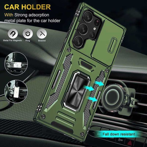 Ударостійкий чохол Camshield Army Ring для Samsung Galaxy S25 Ultra Оливковий / Army Green 345465 фото