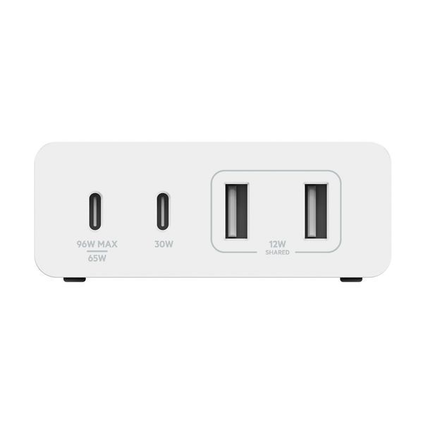 Зарядний пристрій мережевий Belkin 108Вт 2хUSB-С GAN PD PPS/2хUSB-A, білий (WCH010VFWH) 371556 фото