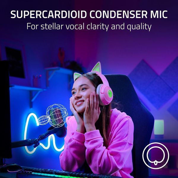 Мікрофон геймінговий Razer Seiren V3 Chroma, Uni, RGB, USB-A, 2м, чорний (RZ19-05060100-R3M1) 376113 фото