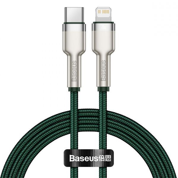 Кабель Baseus Cafule Metal Type-C To Lightning PD 20W (1m) (CATLJK-A06) Green 271348 фото