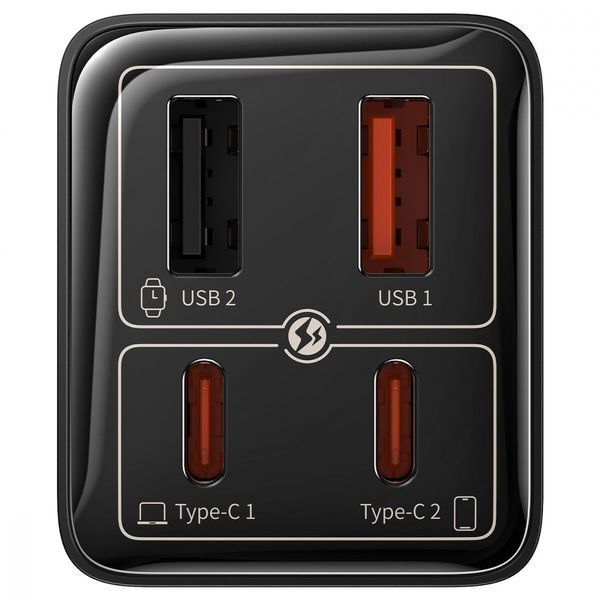 Зарядний Пристрій Baseus GaN6 Pro 65W FC 2xUSB-C | 2xUSB-A (P10162701213-00) White 289551 фото