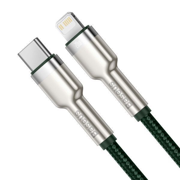 Кабель Baseus Cafule Metal Type-C To Lightning PD 20W (1m) (CATLJK-A06) Green 271348 фото