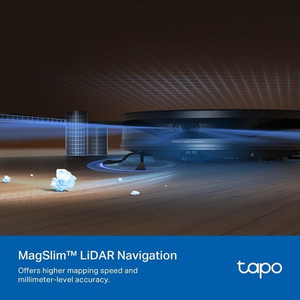 Робот-пилосос TP-LINK TAPO RV 20 MAX LIDAR з підтримкою вологого прибирання (TAPO-RV20-MAX) 375524 фото