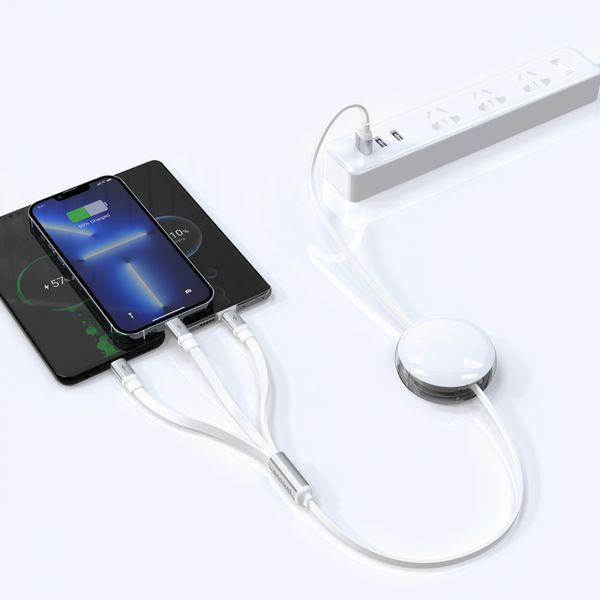 Кабель Proove Triple Sync 3 In1 Type-C + Micro USB + Lightning (1.2m) (CCTS20001502) White 316322 фото