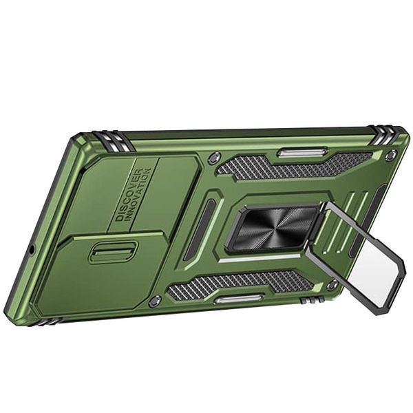 Ударостійкий чохол Camshield Army Ring для Samsung Galaxy S25 Ultra Оливковий / Army Green 345465 фото