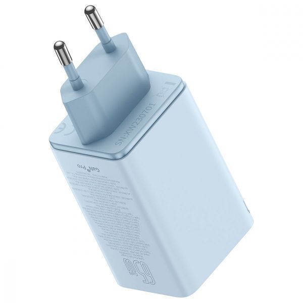 Зарядний Пристрій Baseus GaN6 Pro 65W FC 2xUSB-C | 2xUSB-A (P10162701213-00) White 289551 фото