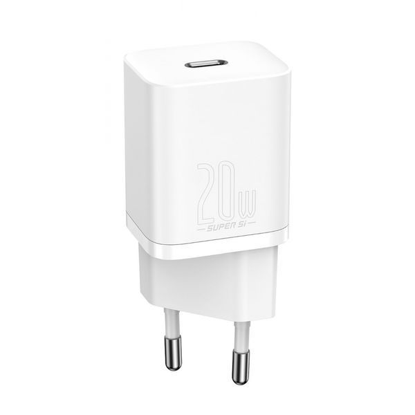 Зарядний Пристрій Baseus Super Silicone PD Charger 20W (1Type-C) (CCSUP-B02) White 190751 фото