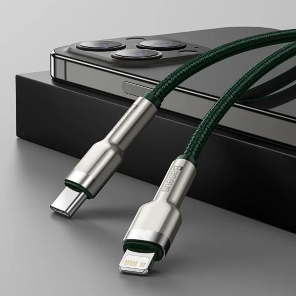 Кабель Baseus Cafule Metal Type-C To Lightning PD 20W (1m) (CATLJK-A06) Green 271348 фото