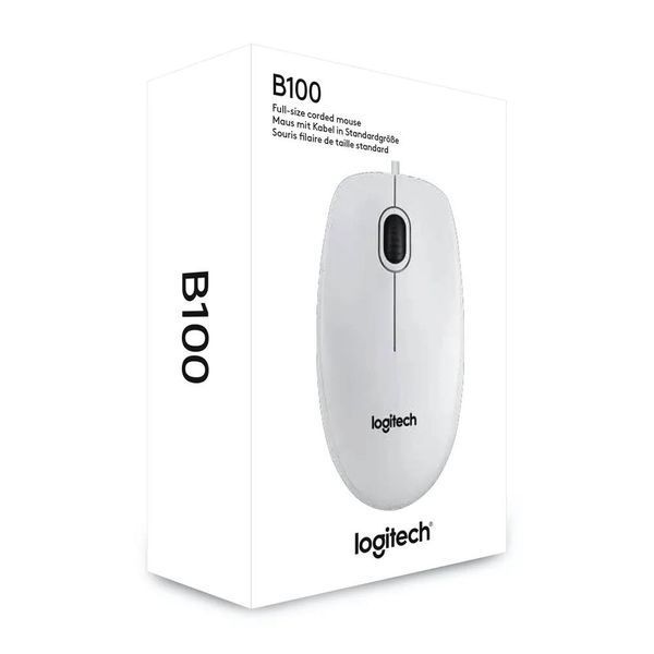 Миша Logitech B100 White (910-003360) 345182 фото