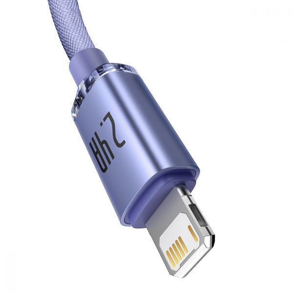 Кабель Baseus Crystal Shine Series Fast Charging Data USB кабель USB To IP 2.4A 2m (CAJY001204) Pink 260565 фото